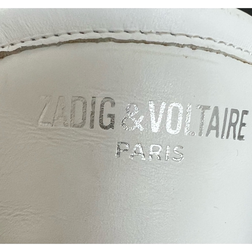 Zadig & Voltaire High Flash Keith Leather Hi White Graffiti Sneakers Women’s 38 - Picture 7 of 11
